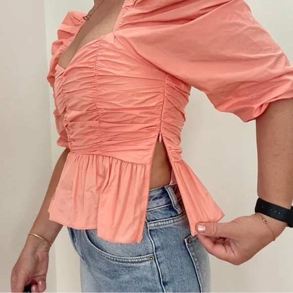 NWT Zara Voluminous Top with Ruffle Trim size S - Picture 5 of 10